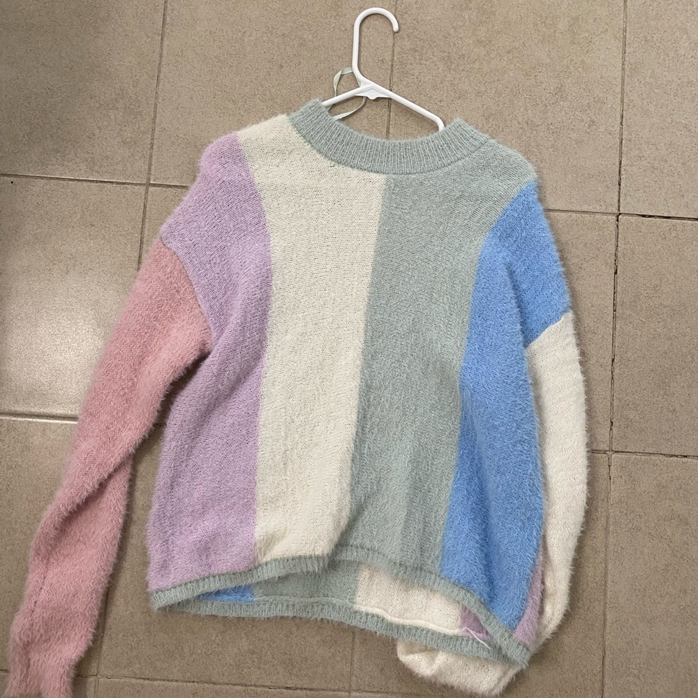 multi-colored striped sweater